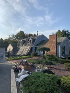 progress photo of roofing installation