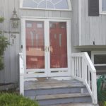 before photo showing old entry doors in Randolph, Massachusetts