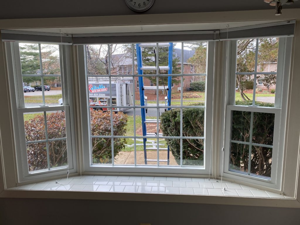 after photo of interior of new harvey classic bay window installation