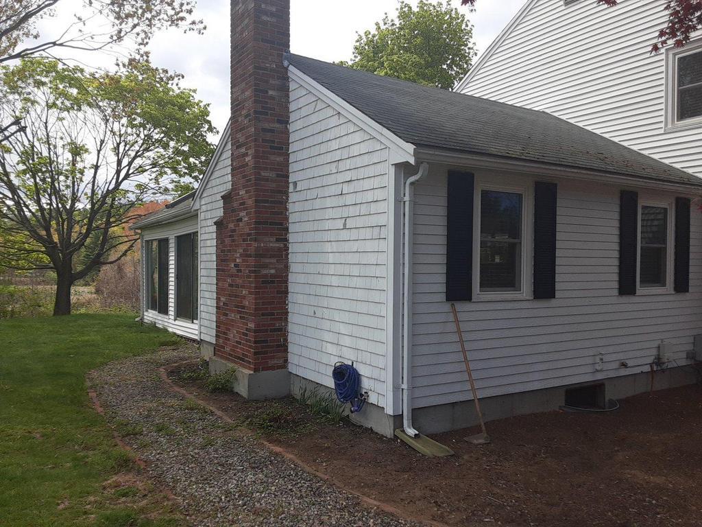 Left elevation before siding and exterior sliding doors were installed.