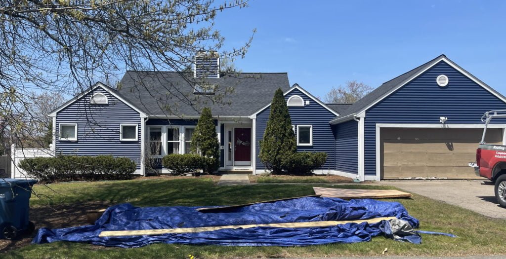 after photo showing new home siding installation