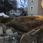 form work set up for footings at our atkinson ave stoughton ma conventional house addition.