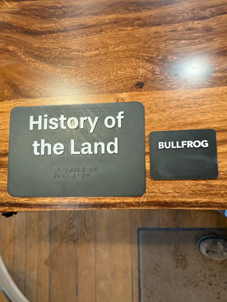 Braille Sign made completely in-house. This Braille sign project has been spearheaded by Sean Kent, Arts and Nature Program Coordinator at The Nest located at Mass Audubon in Canton, MA.