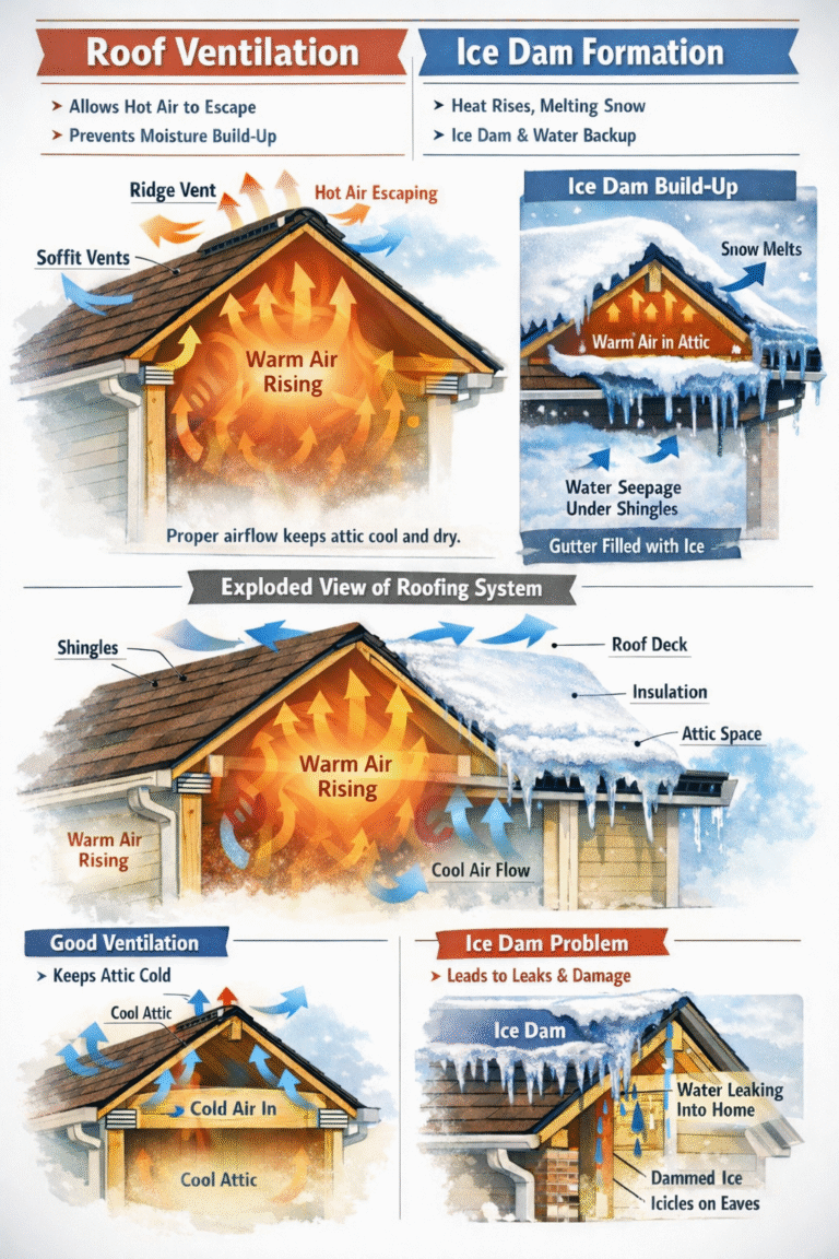 new roofs in Massachusetts can also face Ice dams.